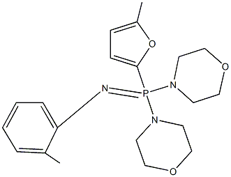 4-[(5-methyl-2-furyl)(2-methylphenyl)4-morpholinylphosphorimidoyl]morpholine 구조식 이미지