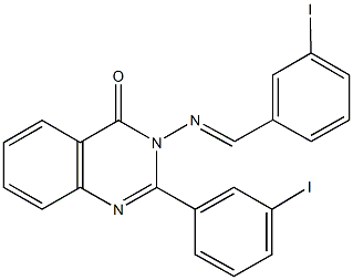 3-[(3-iodobenzylidene)amino]-2-(3-iodophenyl)-4(3H)-quinazolinone 구조식 이미지