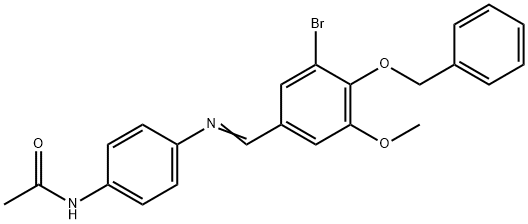 N-(4-{[4-(benzyloxy)-3-bromo-5-methoxybenzylidene]amino}phenyl)acetamide Structure