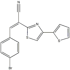3-(4-bromophenyl)-2-[4-(2-thienyl)-1,3-thiazol-2-yl]acrylonitrile Structure