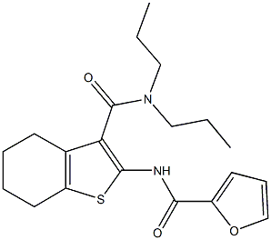 N-{3-[(dipropylamino)carbonyl]-4,5,6,7-tetrahydro-1-benzothien-2-yl}-2-furamide 구조식 이미지