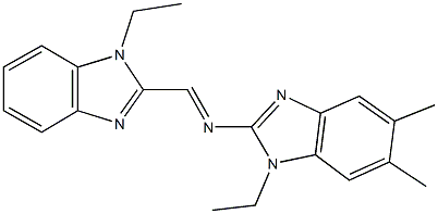 1-ethyl-N-[(1-ethyl-1H-benzimidazol-2-yl)methylene]-5,6-dimethyl-1H-benzimidazol-2-amine Structure