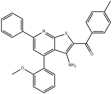 [3-amino-4-(2-methoxyphenyl)-6-phenylthieno[2,3-b]pyridin-2-yl](4-methylphenyl)methanone Structure