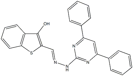 3-hydroxy-1-benzothiophene-2-carbaldehyde (4,6-diphenyl-2-pyrimidinyl)hydrazone Structure