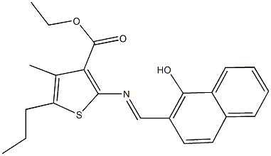 ethyl 2-{[(1-hydroxy-2-naphthyl)methylene]amino}-4-methyl-5-propyl-3-thiophenecarboxylate Structure