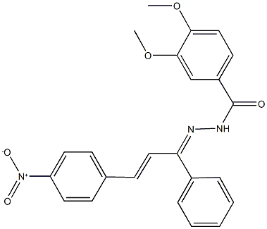 N'-(3-{4-nitrophenyl}-1-phenyl-2-propenylidene)-3,4-dimethoxybenzohydrazide Structure