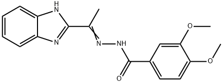 N'-[1-(1H-benzimidazol-2-yl)ethylidene]-3,4-dimethoxybenzohydrazide 구조식 이미지