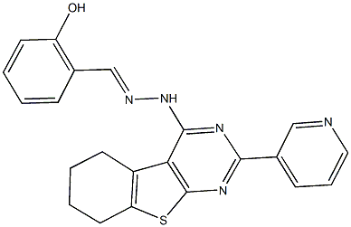 2-hydroxybenzaldehyde [2-(3-pyridinyl)-5,6,7,8-tetrahydro[1]benzothieno[2,3-d]pyrimidin-4-yl]hydrazone Structure