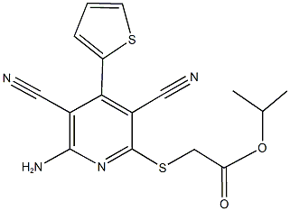 isopropyl {[6-amino-3,5-dicyano-4-(2-thienyl)-2-pyridinyl]sulfanyl}acetate 구조식 이미지