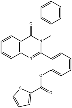 2-(3-benzyl-4-oxo-3,4-dihydro-2-quinazolinyl)phenyl 2-thiophenecarboxylate 구조식 이미지
