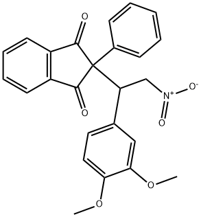2-{1-(3,4-dimethoxyphenyl)-2-nitroethyl}-2-phenyl-1H-indene-1,3(2H)-dione 구조식 이미지
