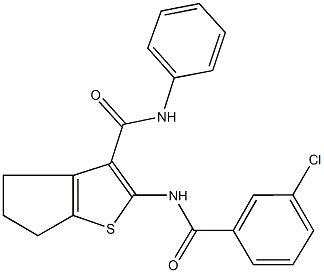 2-[(3-chlorobenzoyl)amino]-N-phenyl-5,6-dihydro-4H-cyclopenta[b]thiophene-3-carboxamide Structure