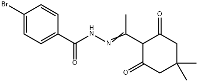 4-bromo-N'-[1-(4,4-dimethyl-2,6-dioxocyclohexyl)ethylidene]benzohydrazide 구조식 이미지