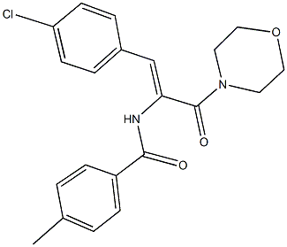 N-[2-(4-chlorophenyl)-1-(4-morpholinylcarbonyl)vinyl]-4-methylbenzamide 구조식 이미지