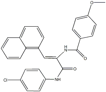 N-[1-[(4-chloroanilino)carbonyl]-2-(1-naphthyl)vinyl]-4-methoxybenzamide 구조식 이미지