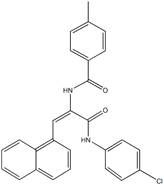 N-[1-[(4-chloroanilino)carbonyl]-2-(1-naphthyl)vinyl]-4-methylbenzamide 구조식 이미지