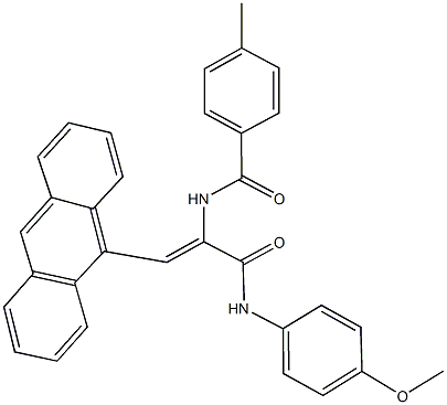 N-{2-(9-anthryl)-1-[(4-methoxyanilino)carbonyl]vinyl}-4-methylbenzamide Structure