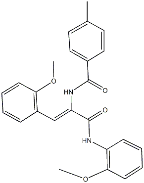 N-[1-[(2-methoxyanilino)carbonyl]-2-(2-methoxyphenyl)vinyl]-4-methylbenzamide 구조식 이미지