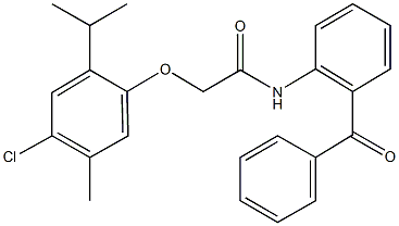 N-(2-benzoylphenyl)-2-(4-chloro-2-isopropyl-5-methylphenoxy)acetamide 구조식 이미지