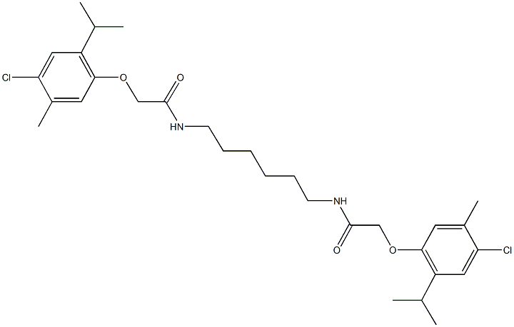 2-(4-chloro-2-isopropyl-5-methylphenoxy)-N-(6-{[(4-chloro-2-isopropyl-5-methylphenoxy)acetyl]amino}hexyl)acetamide 구조식 이미지