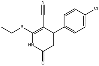 4-(4-chlorophenyl)-2-(ethylsulfanyl)-6-oxo-1,4,5,6-tetrahydro-3-pyridinecarbonitrile Structure