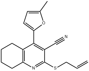 2-(allylsulfanyl)-4-(5-methyl-2-furyl)-5,6,7,8-tetrahydro-3-quinolinecarbonitrile Structure