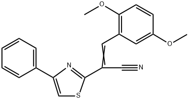 3-(2,5-dimethoxyphenyl)-2-(4-phenyl-1,3-thiazol-2-yl)acrylonitrile Structure