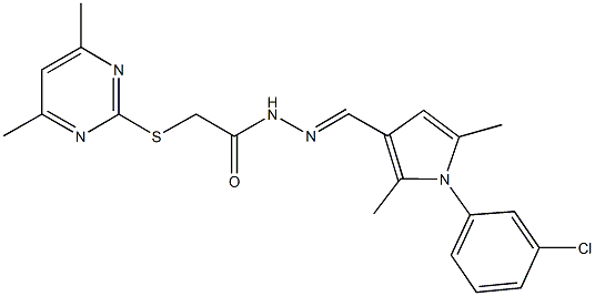 N'-{[1-(3-chlorophenyl)-2,5-dimethyl-1H-pyrrol-3-yl]methylene}-2-[(4,6-dimethyl-2-pyrimidinyl)sulfanyl]acetohydrazide Structure