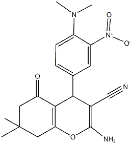 2-amino-4-{4-(dimethylamino)-3-nitrophenyl}-7,7-dimethyl-5-oxo-5,6,7,8-tetrahydro-4H-chromene-3-carbonitrile 구조식 이미지