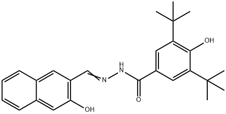 3,5-ditert-butyl-4-hydroxy-N'-[(3-hydroxy-2-naphthyl)methylene]benzohydrazide Structure