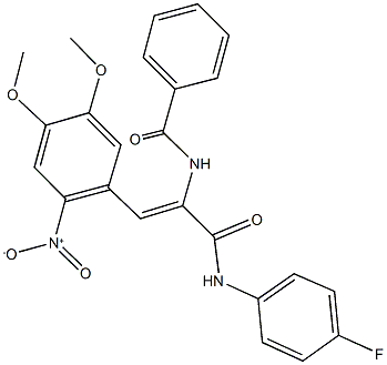 N-(1-[(4-fluoroanilino)carbonyl]-2-{2-nitro-4,5-dimethoxyphenyl}vinyl)benzamide Structure