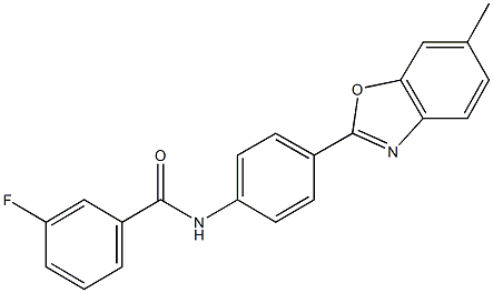 3-fluoro-N-[4-(6-methyl-1,3-benzoxazol-2-yl)phenyl]benzamide Structure