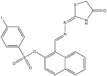 1-[2-(4-oxo-1,3-thiazolidin-2-ylidene)carbohydrazonoyl]-2-naphthyl 4-iodobenzenesulfonate 구조식 이미지