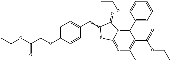 ethyl 2-[4-(2-ethoxy-2-oxoethoxy)benzylidene]-5-(2-ethoxyphenyl)-7-methyl-3-oxo-2,3-dihydro-5H-[1,3]thiazolo[3,2-a]pyrimidine-6-carboxylate 구조식 이미지