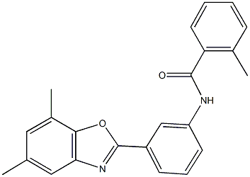 N-[3-(5,7-dimethyl-1,3-benzoxazol-2-yl)phenyl]-2-methylbenzamide 구조식 이미지