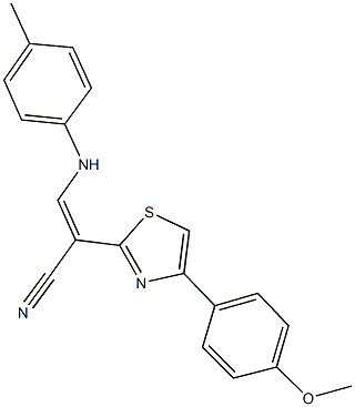 2-[4-(4-methoxyphenyl)-1,3-thiazol-2-yl]-3-(4-toluidino)acrylonitrile 구조식 이미지