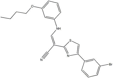 2-[4-(3-bromophenyl)-1,3-thiazol-2-yl]-3-(3-butoxyanilino)acrylonitrile Structure