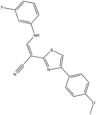 3-(3-fluoroanilino)-2-[4-(4-methoxyphenyl)-1,3-thiazol-2-yl]acrylonitrile 구조식 이미지