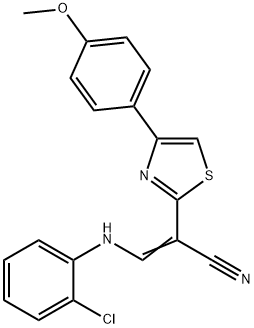 3-(2-chloroanilino)-2-[4-(4-methoxyphenyl)-1,3-thiazol-2-yl]acrylonitrile Structure