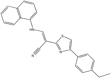 2-[4-(4-ethylphenyl)-1,3-thiazol-2-yl]-3-(1-naphthylamino)acrylonitrile Structure