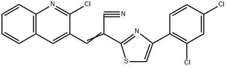 3-(2-chloro-3-quinolinyl)-2-[4-(2,4-dichlorophenyl)-1,3-thiazol-2-yl]acrylonitrile Structure