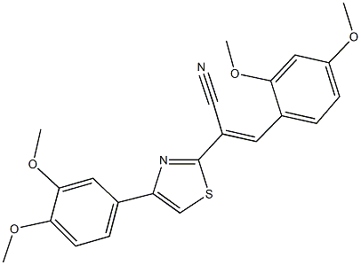 3-(2,4-dimethoxyphenyl)-2-[4-(3,4-dimethoxyphenyl)-1,3-thiazol-2-yl]acrylonitrile 구조식 이미지