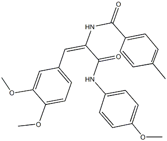 N-{2-(3,4-dimethoxyphenyl)-1-[(4-methoxyanilino)carbonyl]vinyl}-4-methylbenzamide Structure