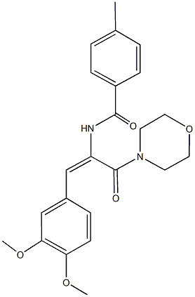 N-[2-(3,4-dimethoxyphenyl)-1-(4-morpholinylcarbonyl)vinyl]-4-methylbenzamide 구조식 이미지