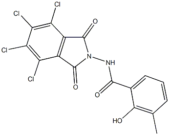 2-hydroxy-3-methyl-N-(4,5,6,7-tetrachloro-1,3-dioxo-1,3-dihydro-2H-isoindol-2-yl)benzamide 구조식 이미지