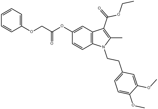 ethyl 1-[2-(3,4-dimethoxyphenyl)ethyl]-2-methyl-5-[(phenoxyacetyl)oxy]-1H-indole-3-carboxylate 구조식 이미지