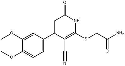 2-{[3-cyano-4-(3,4-dimethoxyphenyl)-6-oxo-1,4,5,6-tetrahydro-2-pyridinyl]sulfanyl}acetamide Structure