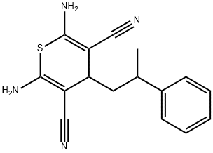 2,6-diamino-4-(2-phenylpropyl)-4H-thiopyran-3,5-dicarbonitrile Structure