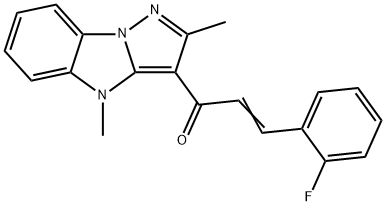 1-(2,4-dimethyl-4H-pyrazolo[1,5-a]benzimidazol-3-yl)-3-(2-fluorophenyl)-2-propen-1-one 구조식 이미지