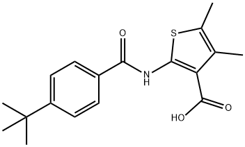 2-[(4-tert-butylbenzoyl)amino]-4,5-dimethyl-3-thiophenecarboxylic acid 구조식 이미지